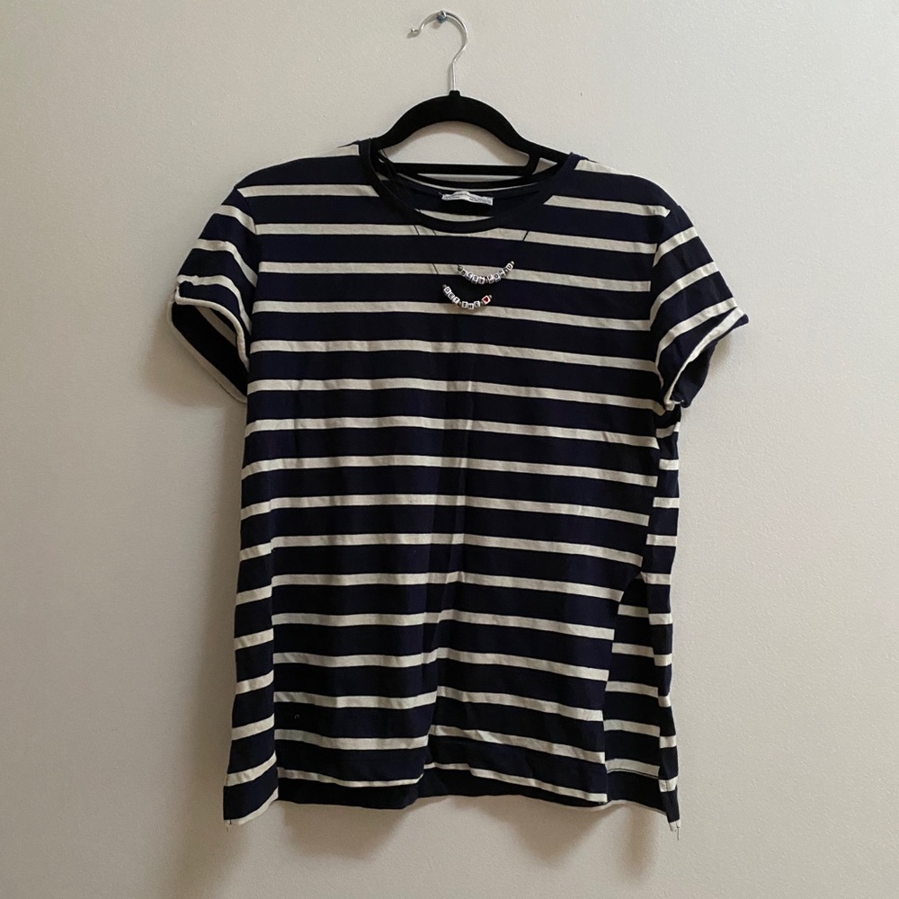 Zara Striped T-shirt with Necklace S